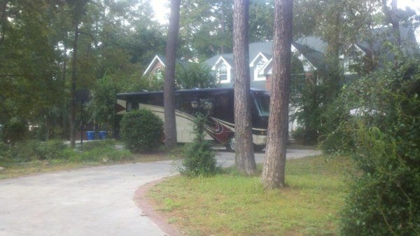 Mansion in Conroe, TX. The RV we were trying to buy is in front. 
