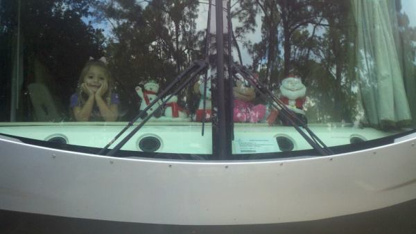Madisyn and her Christmas buddies. 