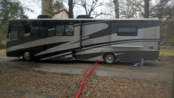 We're living here in our driveway!