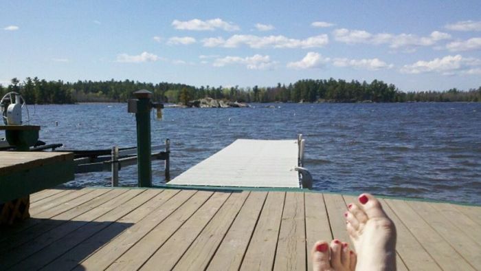 my feet on dock