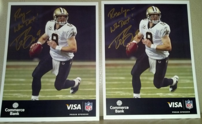 drew brees autographed picture