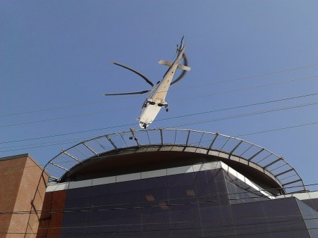 helicopter landing over head