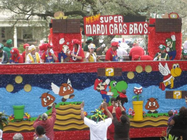 mardi gras truck float mario