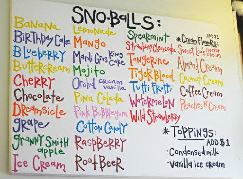 SNOWBALL FLAVORS